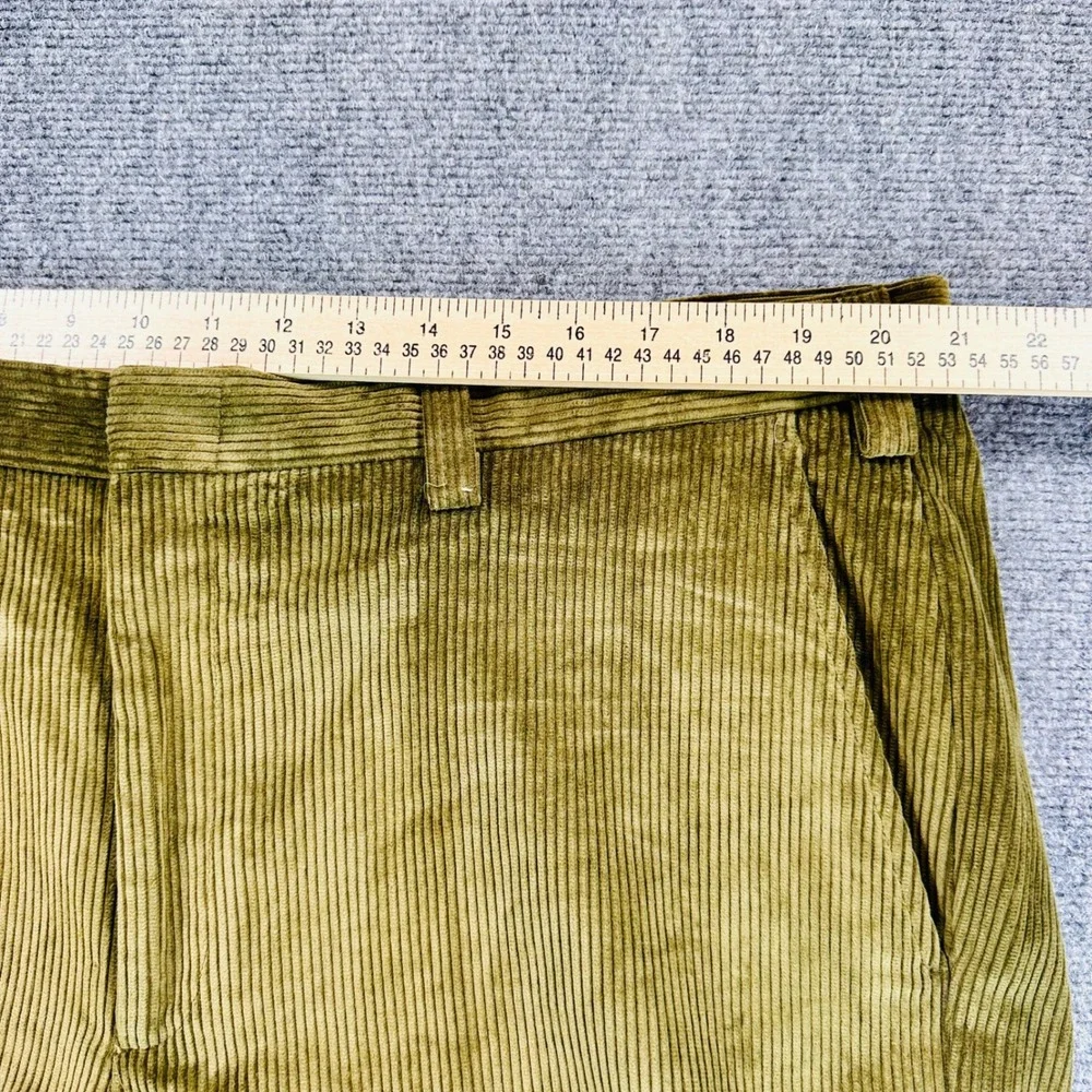 Orvis Wide-Wale Corduroy Trousers Mens 42x34 Olive Green Portugal Cotton Vintage
